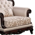 thumbnail image 2 of Vera Accent Chair, Tufted Pattern, Carved Dark Cherry Brown, Brown, 2 of 5