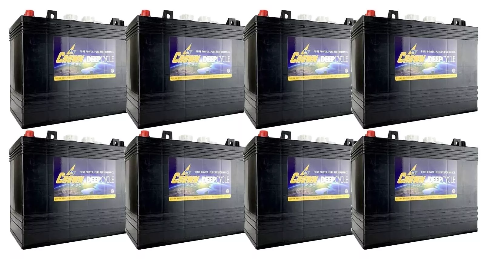 x8 | Crown 12 Volt 150Ah Deep Cycle Battery ; Replaces Trojan T-1275 T1275