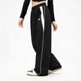 thumbnail image 2 of YUEHUA Women's Straight Leg Baggy Sweatpants Y2k Cool Parachute Pants Joggers Drawstring Track Pants for Women, 2 of 4