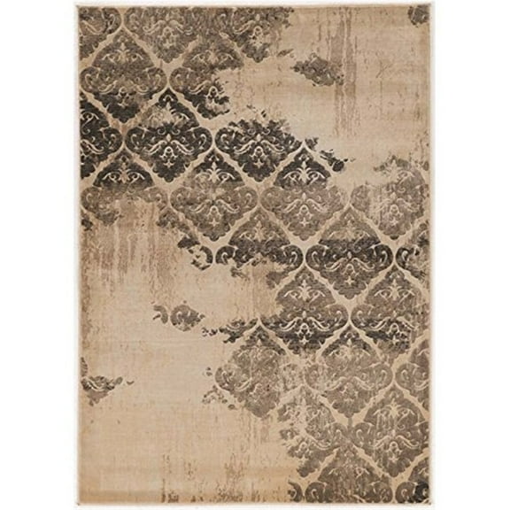 Linon Jewel Clara Machine Made Polypropylene 8'x10'3" Rug in Beige