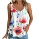 thumbnail image 2 of Puntoco Camisetas ajustadas para mujer Camiseta sin mangas de cuello redondo con estampado de moda informal y holgada de verano para mujer, 2 of 5