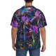 thumbnail image 3 of Balery Starry Night Iris Field Camisa Casual de Manga Corta con Botones para Hombre, Texturizada, Estilo Cubano, para Playa, Verano-X-Large, 3 of 5