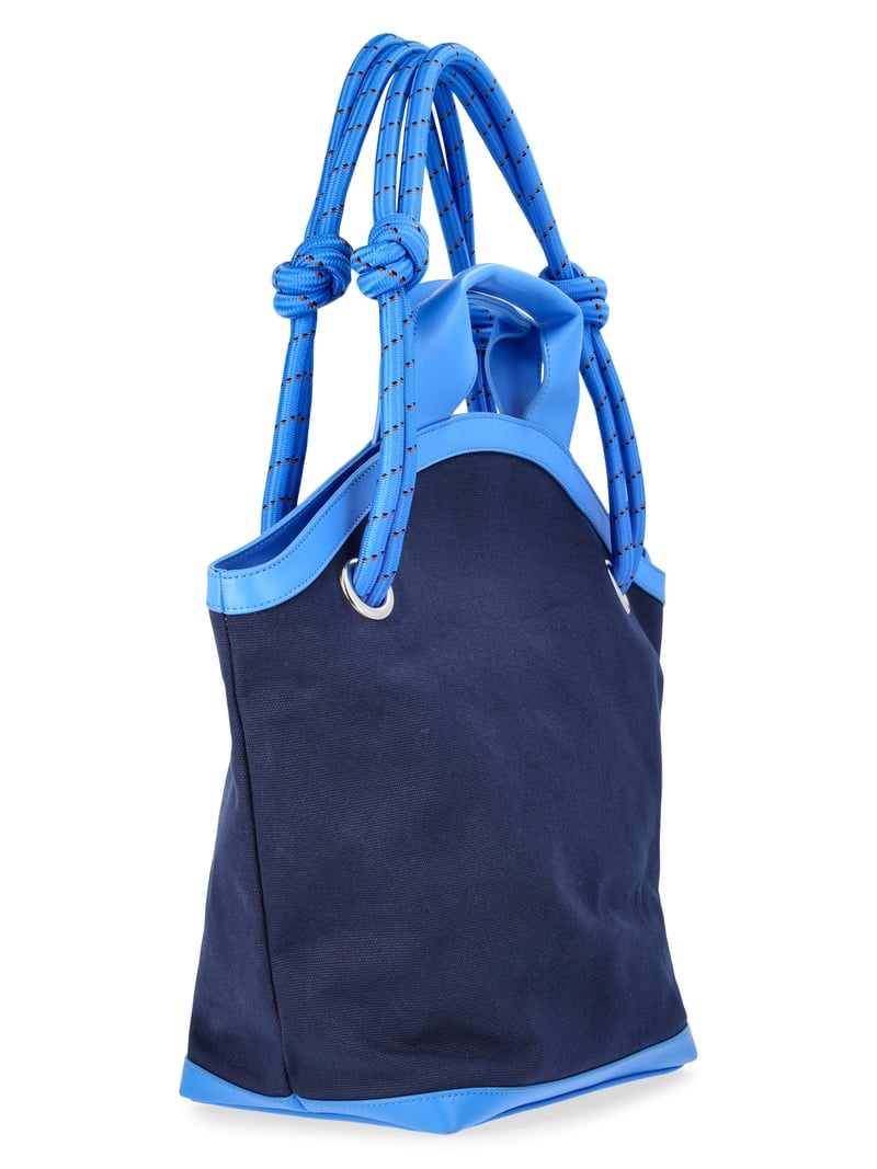 Free Assembly Women's Canvas Tote Bag, Navy/Blue - Walmart.com