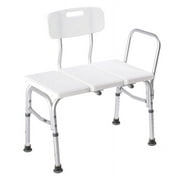 Carex Shower and Bath Transfer Bench with Height Adjustable Legs, 300 lb Weight Capacity