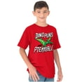 thumbnail image 3 of Funny Dino Puns Are Pterrible Joke Crewneck T Shirts Boy Girl Teen Brisco Brands XS, 3 of 6