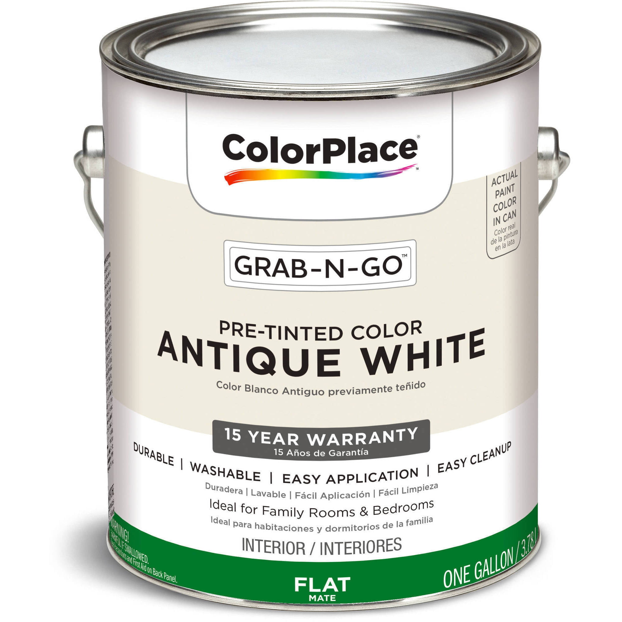 ColorPlace Grab-N-Go, Interior Paint, Flat Finish, Antique White ...
