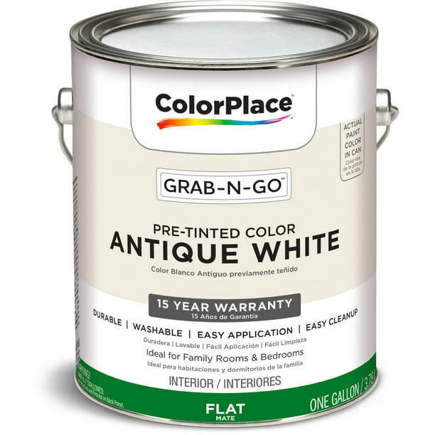 ColorPlace Ready to Use Interior Paint, Antique White, 1 Gallon, Flat -  