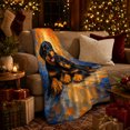 thumbnail image 3 of Rottweiler Pair Sofa Autumn, Cozy Pet Portrait Pattern, Warm Flannel Blanket for Living Room and Bedroom with Detailed Artwork, Dog Lovers Thanksgiving Gift, Pet Lover Home Decor, 3 of 9