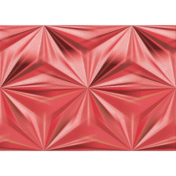 Ahgly Company Indoor Rectangle Patterned Ferrari Red Area Rugs, 5' x 8'