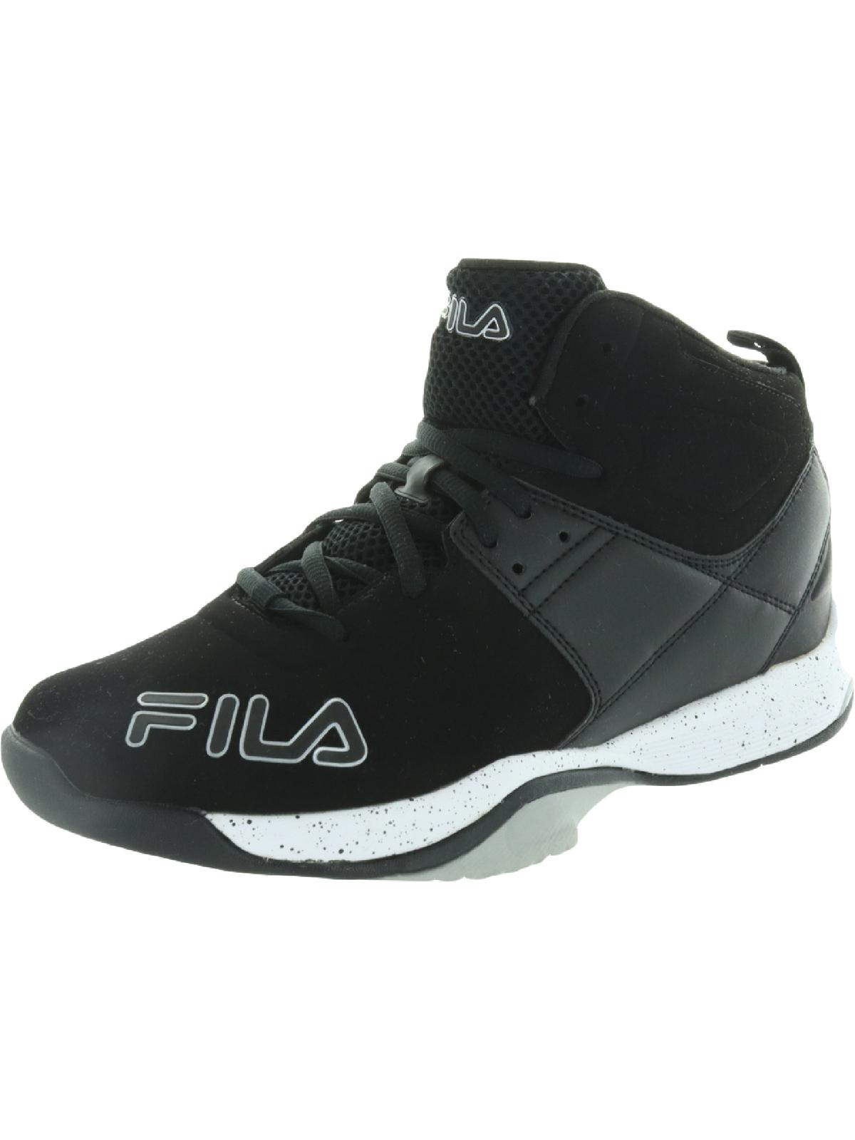 Fila Mens BREAKAWAY 10 Faux Leather Basketball Shoes Black 11 Medium (D