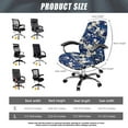 thumbnail image 6 of FKELYI Blue Floral Print Office Chair Cover Rotating Swivel Chair Slipcover for Armchair Washable Gaming Chair Covers Protective Cover for Home Decor, Large, 6 of 6