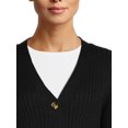 thumbnail image 4 of Time and Tru Long Sleeve Cardigan Crop V-Neck Drop Shoulder Sweater (Women's), 1 Pack, 4 of 5