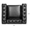 thumbnail image 4 of Classic Faux Leather Sofa, Upholstered Tufted Single Couch Armchair with Removable Cushion Rubber Wood Legs for Living Room Bedroom Apartment, 4 of 17