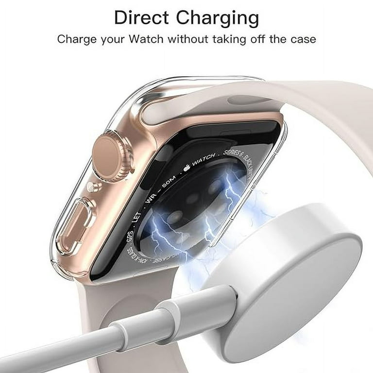JETech Case with Screen Protector Compatible with Apple Watch SE 2022 2020 Series 6 5 4 40mm Overall Protective Cover Built in Tempered Glass Film High Sensitivity 2 Pack Clear Walmart