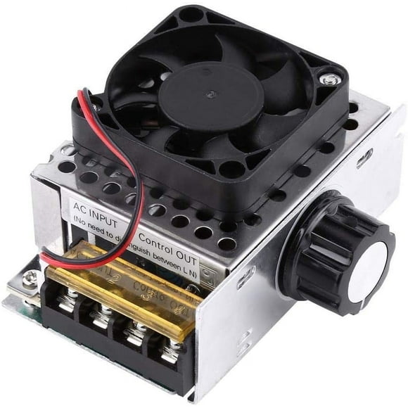 FYBTOPulse Wave Modulator With Fan, 4000W SCR Electronic Voltage Regulator Dimmer Temperature Controller Motor Speed Controlling Module Board with Cooling Fan-0630