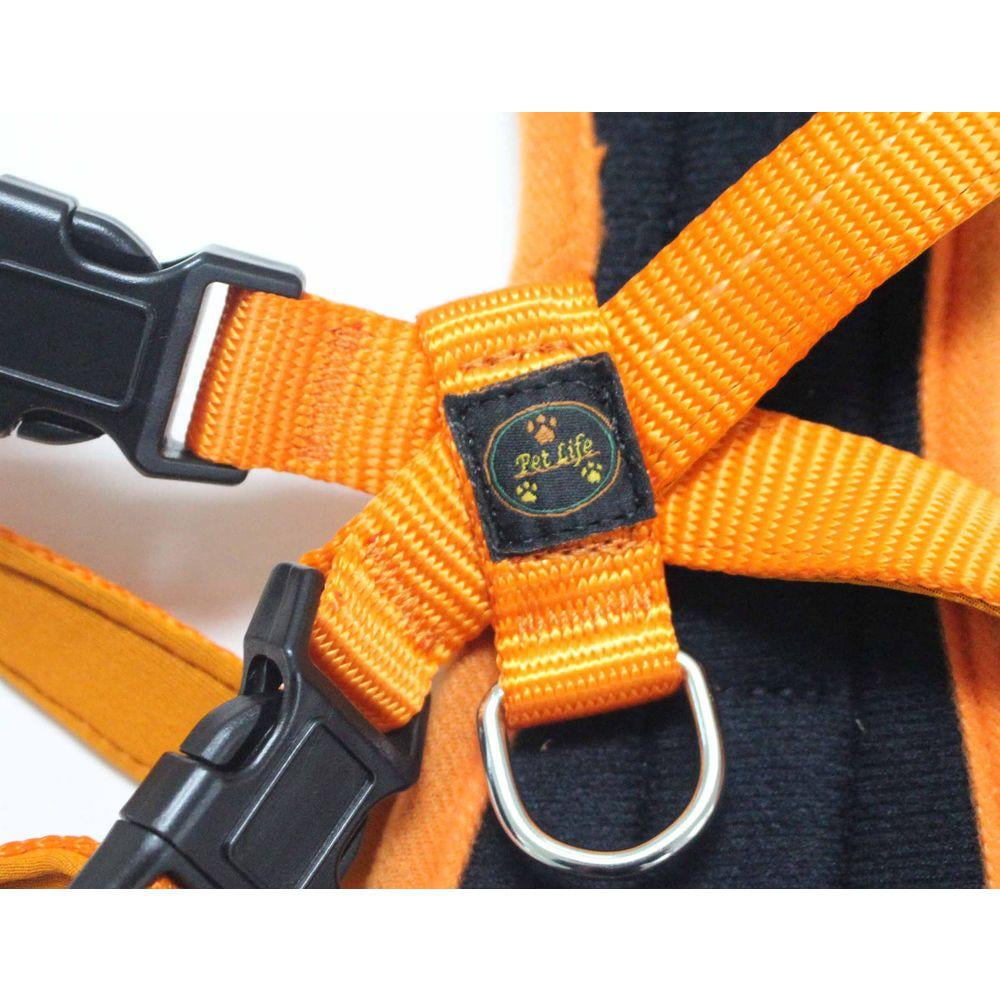 Pet Life HA2ORSM Mountaineer Chest Compression Adjustable Reflective Easy Pull Dog Harness- Orange - Small