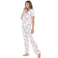 thumbnail image 3 of White Mark Women's Tropical Short Sleeve Button-Down Pajama Set, 3 of 6