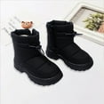 thumbnail image 2 of XXWXYD Toddler Boota Zipper Cold Adhesive Plus Velvet Children's Snow Boots Korean Thick Boys and Girls Warm Cotton Boots for Simple Casual Non Slip Breathable Shoe(4.5-5 Years,Black), 2 of 4