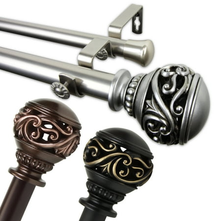 claudia nickel curtain satin rod inch double