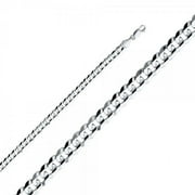 14K White Gold 5.9mm Cuban Concave Chain : 26"