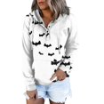 thumbnail image 2 of Nouveau Pull de Noël pour Femmes Imprimé Chauve-Souris Halloween Violet TG, 2 of 6