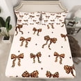 thumbnail image 2 of Homewish Kawaii Bowtie 4 Pieces Queen Sheet Sets for Teens Female Adults,Leopard Print Ultra Soft Flat Sheet,Dreamy Princess Queen Fitted Sheet,Lightweight Room Decor, 2 of 7