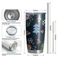 thumbnail image 6 of 20oz Tumblers Dark Blue Christmas Santa Pattern Stainless Steel Vacuum Insulated Double Wall Travel Tumbler Cups Mug with Lid and Straw,Cleaning Brush for Cold & Hot Drinks, 6 of 7