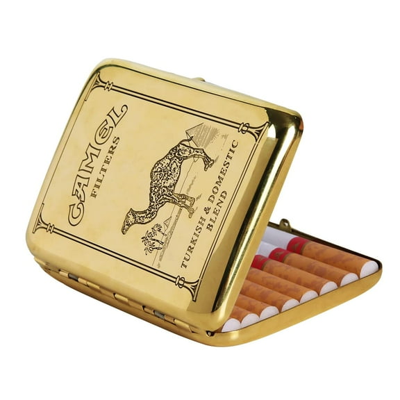 Cigarette Case - Retro Metal Cigarette Box Double Sided Spring Clip Open Pocket Holder,Portable Vintage Copper Smoking Boxes