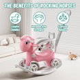 thumbnail image 3 of 4-in-1 Convertible Rocking Horse Balance Bike Ride On Toy with Push Handle, Backrest, Balance Board, 4 Wheels, Sound Button for Toddlers 1-3 -Pink, 3 of 15