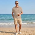thumbnail image 6 of Textured Knit Polo Shirt for Men Short Sleeve Casual Polos Short Sleeve Jacquard Shirts for Golf Tennis, 6 of 9