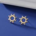 thumbnail image 4 of Hollow out Sun Earrings 14K Yellow Gold Women's Minimalist Hot Selling Fashion Sun Earrings Birthday Jewelry Gifts, 4 of 6