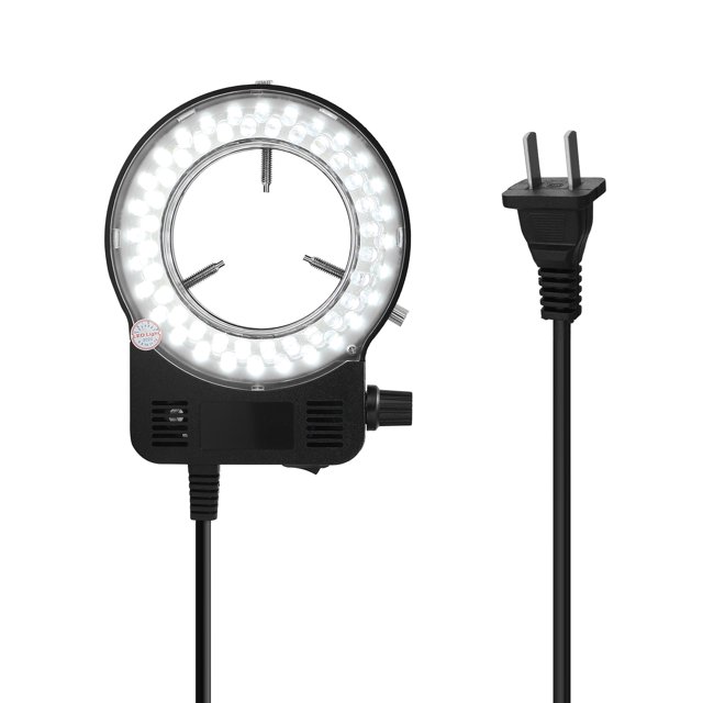 Anneau Lumineux DEL Réglable Générique pour Stéréo Microscopes, Prise US 110 V, Noir/blanc, Contrôle de Luminosité 4,5 W, Design Compact pour un Éclairage Amélioré