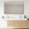 thumbnail image 6 of Sassi 48" Rectangle Bathroom/Vanity Matt Black Aluminum Framed Wall Mirror, 6 of 15