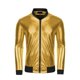 thumbnail image 5 of Chaqueta metálica con cremallera INSPIRE CHIC para hombres, chaqueta de fiesta brillante estilo varsity XL dorado, 5 of 6