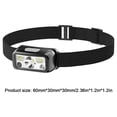 thumbnail image 2 of Linterna frontal USB, batería recargable, potente faro de 500mAh para acampar y caminar, 2 of 7