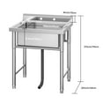 thumbnail image 4 of Yesurprise Gaomon Stainless Steel Sink Commercial Kitchen Prep & Utility Sink Free Standing Single Bowl, 4 of 9