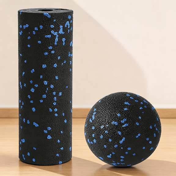 CYFW Mini Foam Roller and Massage Ball Set, 6-Inch Small Foam Roller & 3.2-Inch Ball for Travel, Back, Legs, and Muscle Recovery, Effective Foam Roller for Physical Therapy