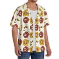 thumbnail image 4 of Xecao offers the Sunflowers And Skull for Men's Casual Short-sleeved Shirt, a button-up collared shirt with a pocket, perfect for beach vacations and yacht travel in the 3X-Large size., 4 of 7