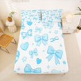 thumbnail image 3 of Erosebridal Love Heart Bowknot Queen Sheet Sets for Boys Girls, Cute Stars Print Bed Set, 4 Pieces, 3 of 6