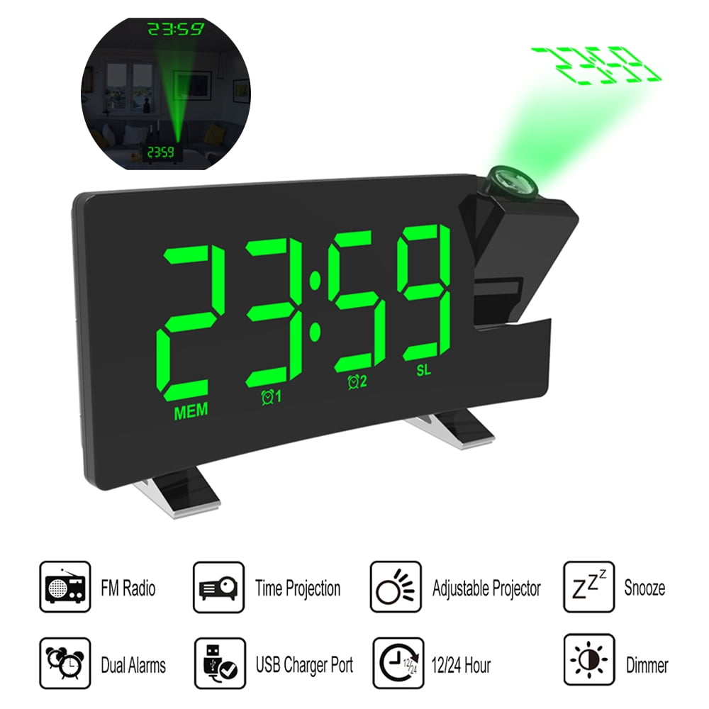 Clock Multifuctional Projection FM Radio Alarm Clock With USB Charging
