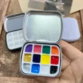 thumbnail image 4 of Mini caja de pintura portátil, caja de embalaje de acuarela, contenedor de almacenamiento de esmalte de uñas artístico, estuche de pigmento de viaje al aire libre, suministro de dibujo, 4 of 5