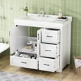 thumbnail image 2 of 35.8''w Bathroom Vanity, White, Elegant Appearance 36-inch Sink Cabinet, Cabinetry, 2 of 7
