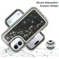 thumbnail image 3 of For iPhone 16 Pro Case Glitter Floating Liquid Shiny Quicksand Case for Women Girls Heavy Duty Shockproof Protective Case Hard PC Bumper Soft TPU Cover，Black, 3 of 7