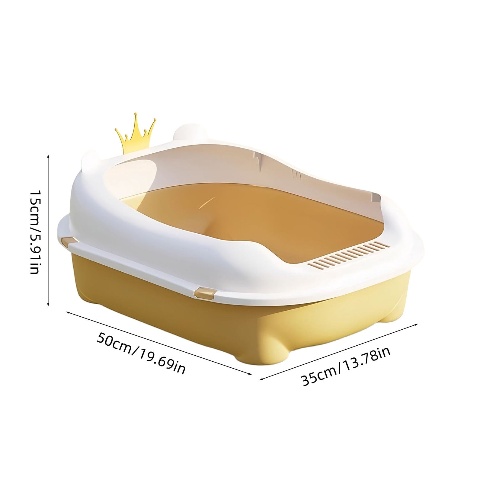 Viflosae Litter Boxes Kitty Litter Box Semi Enclosed Cats Litter Box with High Sides Front Opening Odor Control Kitty Litter Pan with Removable Lid Foolproof Clean Cats Toilet for Indoor Use