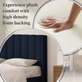 thumbnail image 6 of Queen Size Upholstered Bed Frame,40.9" High Headboard,Strong Metal Frame,Wooden Slats Support,No Box Spring Needed,Easy Assembly,Linen Fabric,Dark Blue, 6 of 10