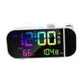 thumbnail image 3 of Reloj despertador con proyector, reloj de escritorio moderno, brillo ajustable, práctico para el hogar Blanco, 3 of 9