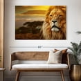 thumbnail image 3 of Elephant Stock Lion In African Safari Wall Art - Horizontal Canvas Wall Art - Living Room Wall Decor - Animal Canvas - Orange And Brown Decor - 51" x 34", 3 of 8