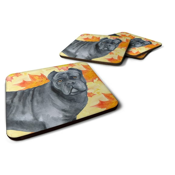 Cane Corso Fall Foam Coaster Set of 4 Yellow