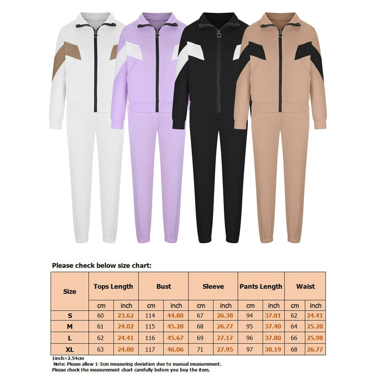 Avamo Ladies Two Piece Outfit Long Sleeve Jogger Set Hoodies
