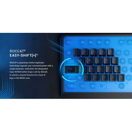 ROCCAT - Magma Full-size Wired Silent Membrane Gaming Keyboard with 5 Zone/ 10 LED AIMO RGB Top Plate and Detachable Palm Rest - Black